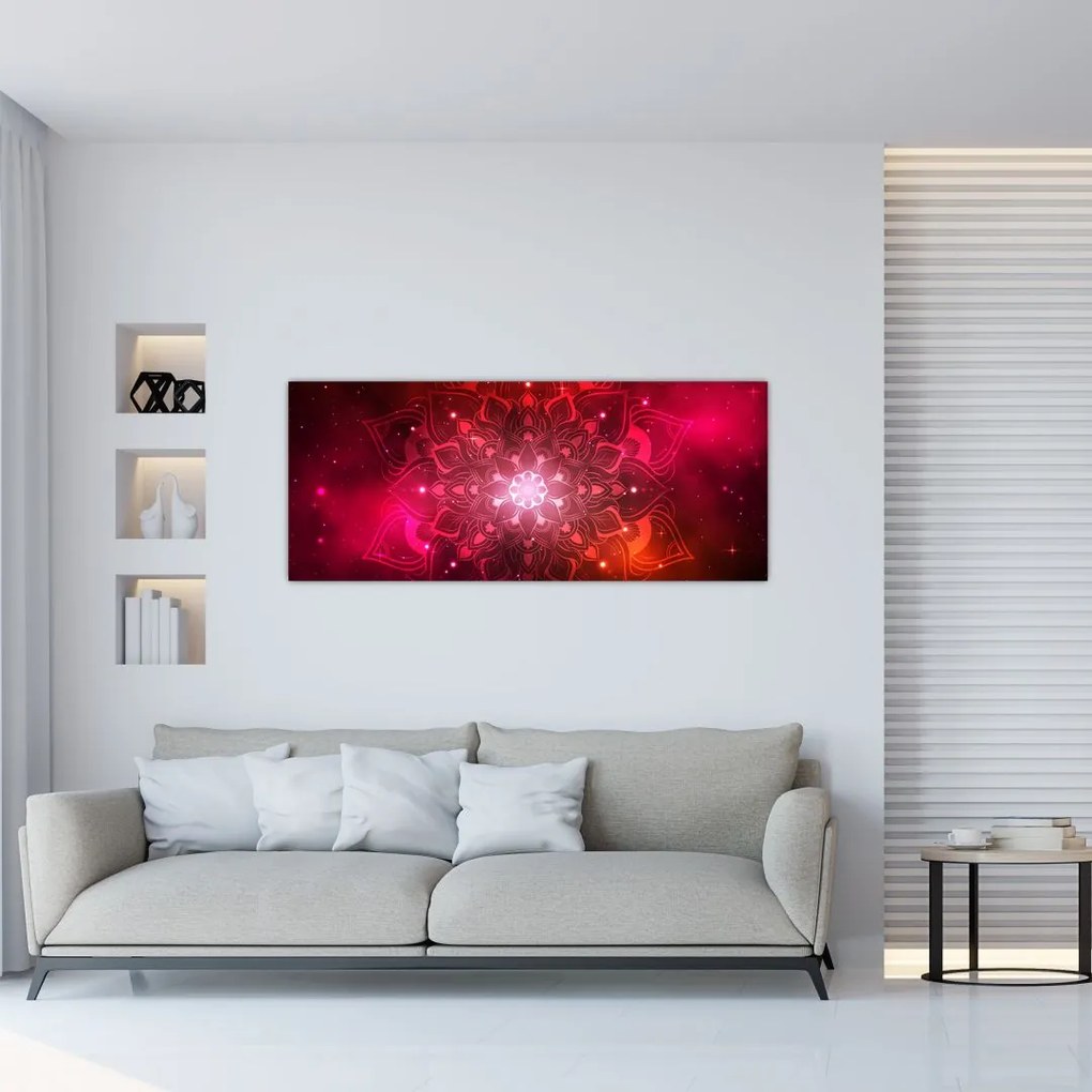 Tablou abstracției roșii (120x50 cm)