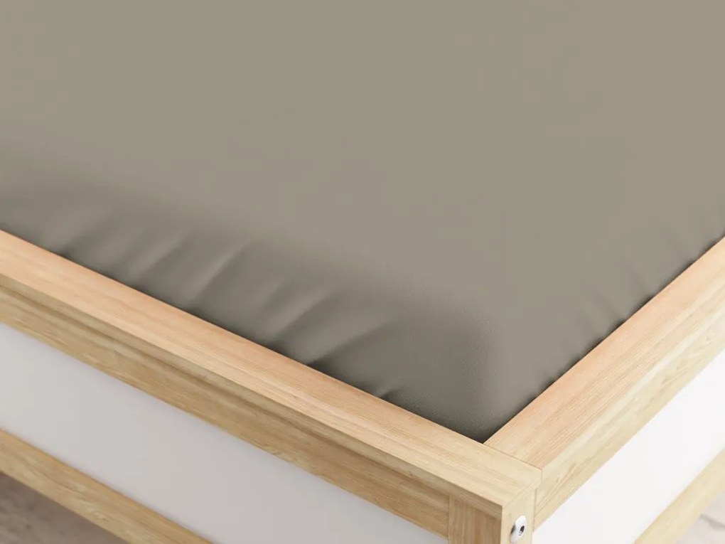 Cearsaf cu elastic din microfibra bej 160 x 200 cm