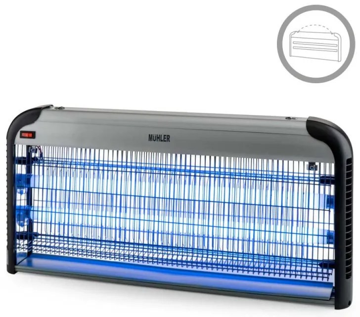 Lampa UVA pentru insecte Muhler MIK-100 1003954, 40W, 100 m², Sigura pentru oameni si animale, Functionare silentioasa, Negru/gri