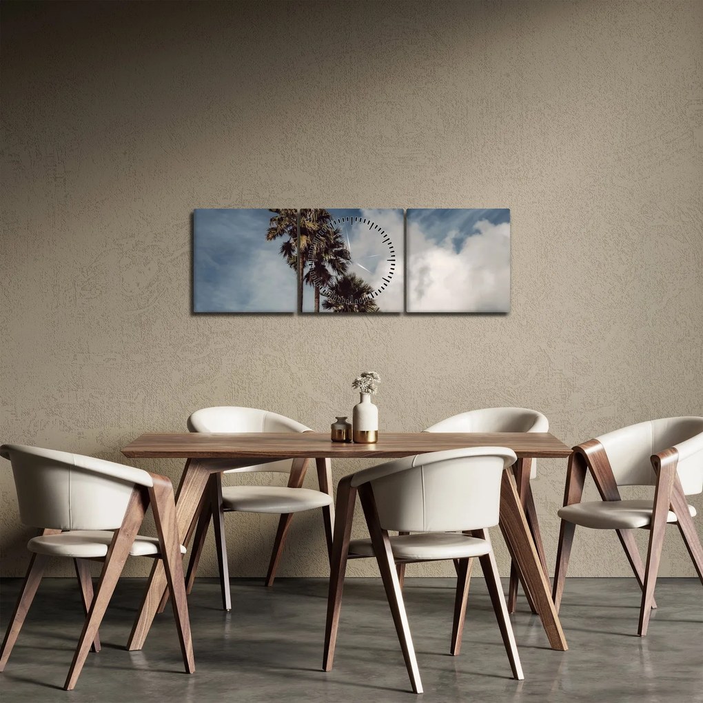 Tablou - Drama cu palmieri (cu ceas) (90x30 cm)