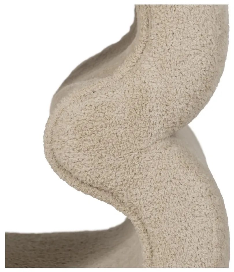 Taburet bej cu tapițerie din țesătură bouclé – Ixia