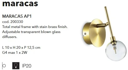 Aplica design clasic MARACAS AP1 alama 200330