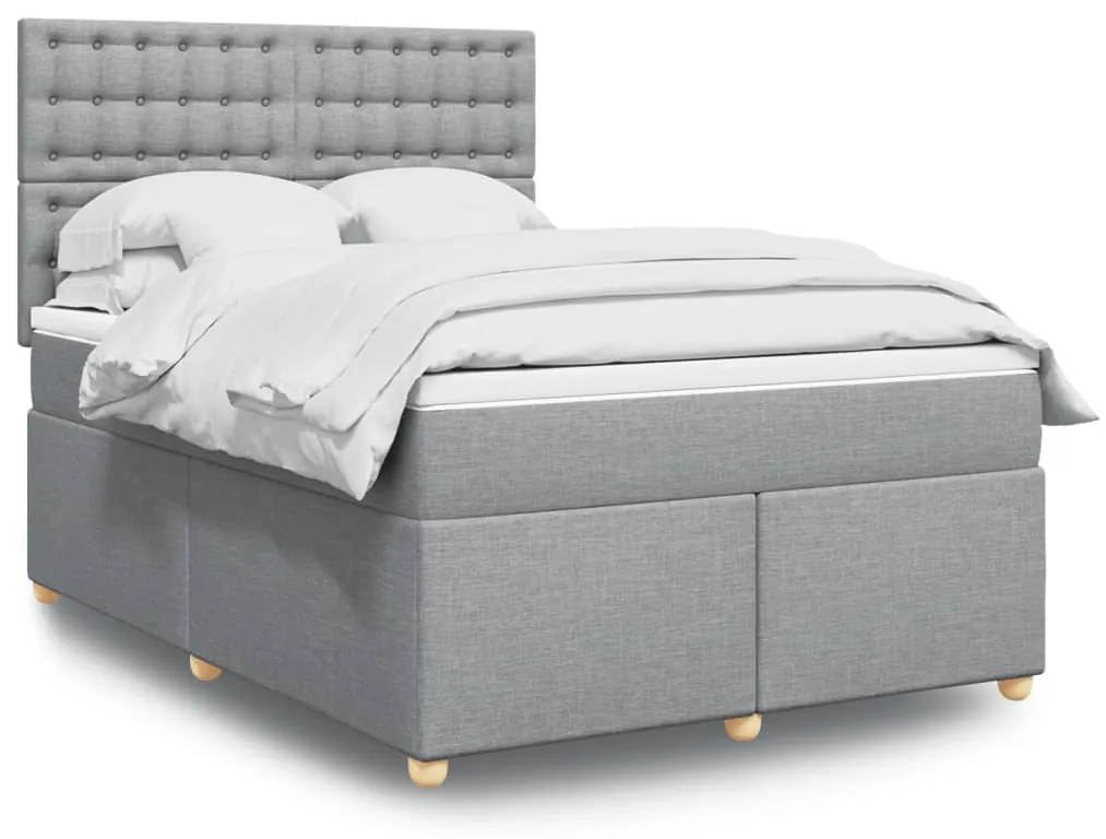 vidaXL Pat continental, gri deschis, 140x200 cm, material textil