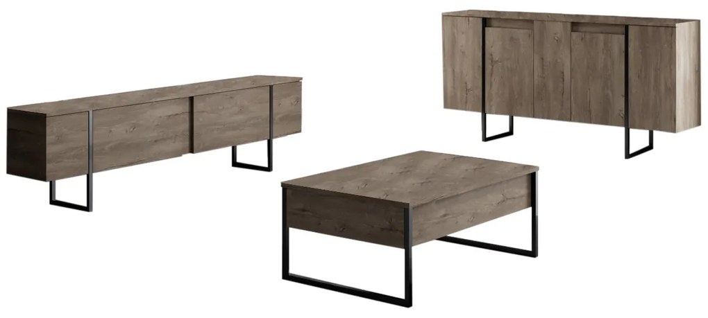 Mobilier living Luna (Nuc + Negru). 1073575