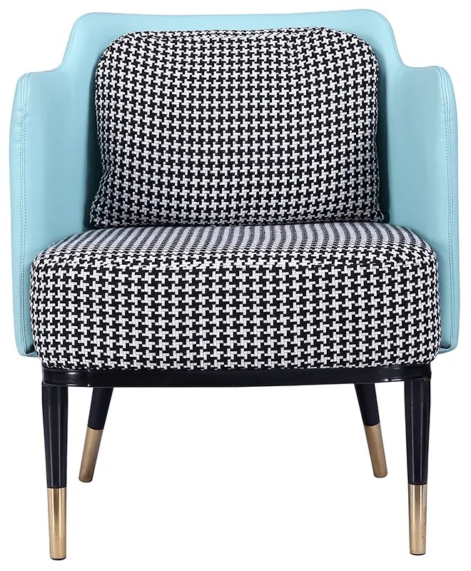 Fotoliu design, model alb-negru/ piele ecologică neo mint, EMREN