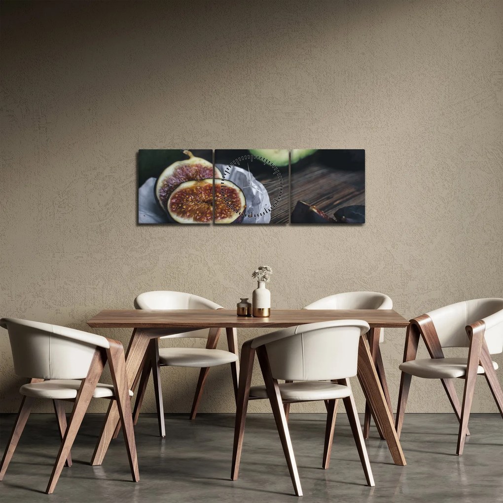 Tablou cu fistic și avocado (cu ceas) (90x30 cm)