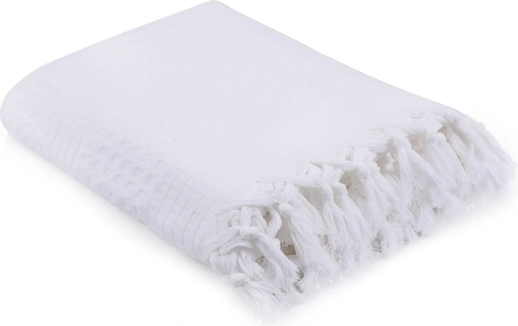 Cuvertura pat dublu 157SHS5207, alb, bumbac, 220x240 cm