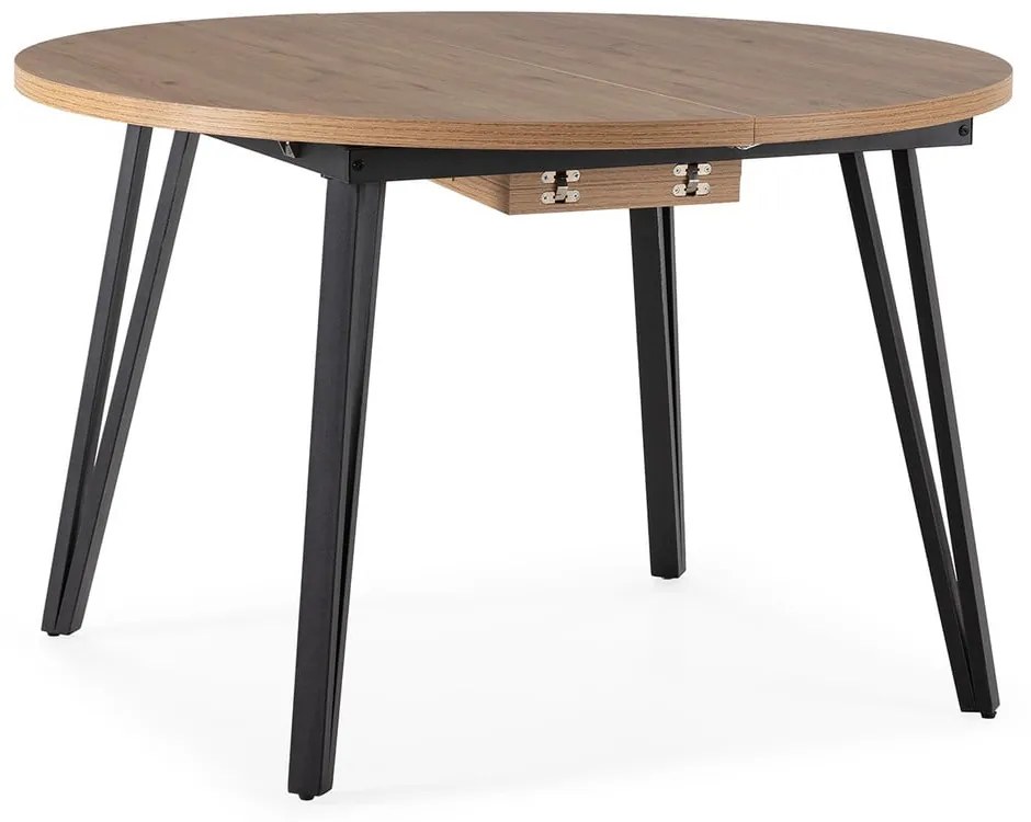 Masă de dining în culoare naturală rotundă extensibilă ø 120 cm Cleo – Marckeric