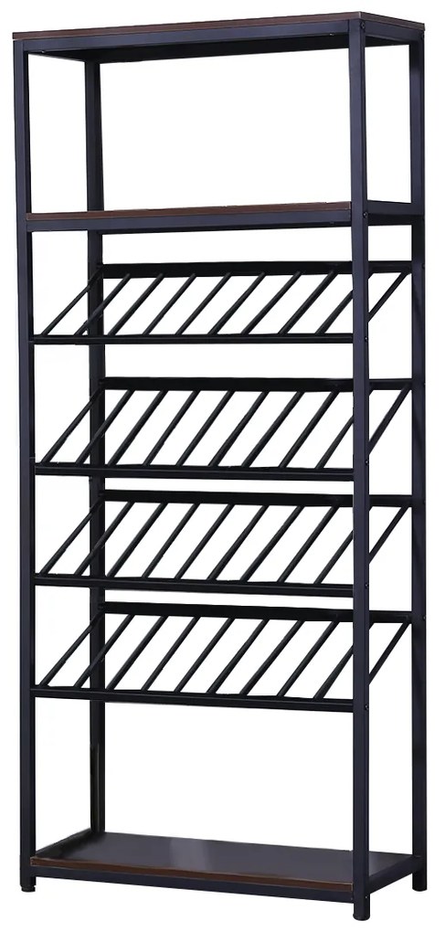 Raft pentru bauturi, 6 polite, Naimeed WR-1, Negru/Wenge