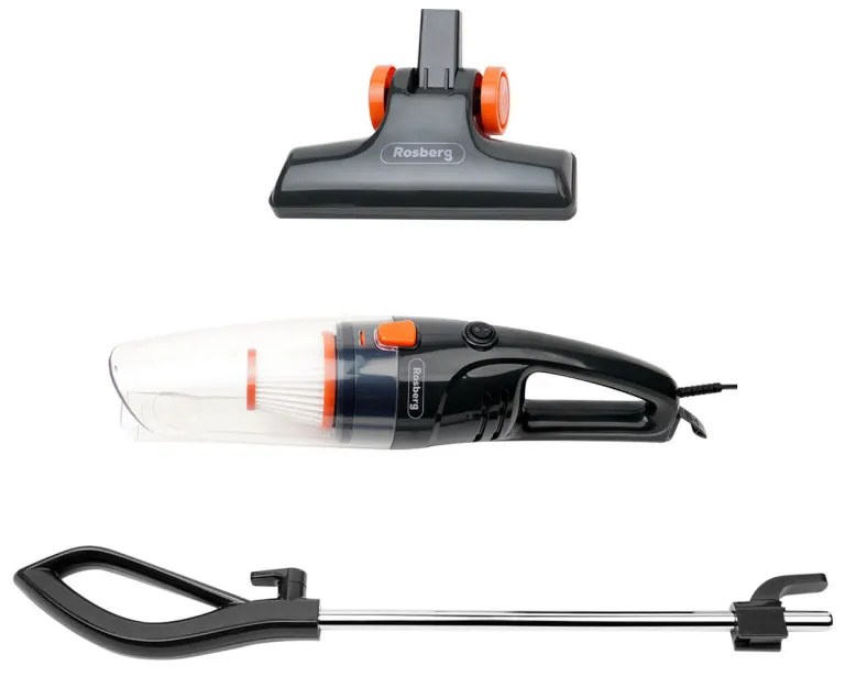 Aspirator vertical Rosberg R51001A, 600W, 800 ml, Filtru HEPA, Manual, Negru