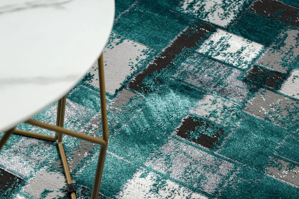 Covor DE LUXE modern 6768 Geometric - structural verde / antracit