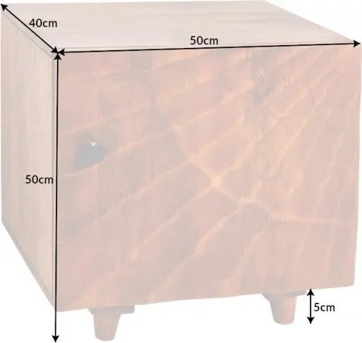 Noptiera din lemn de mango Scorpion 50cm, maro