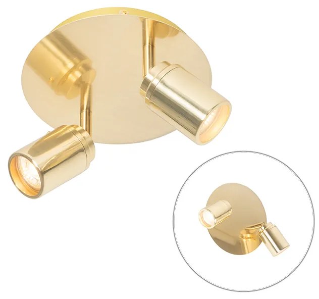 Spotlight modern pentru baie din alamă cu 2 lumini IP44 - Ducha