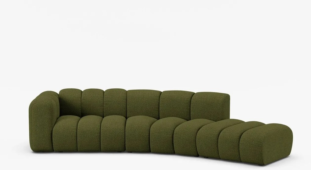 Canapea deschisa rotunjita 5 locuri Lupine boucle Baloo L335 cm