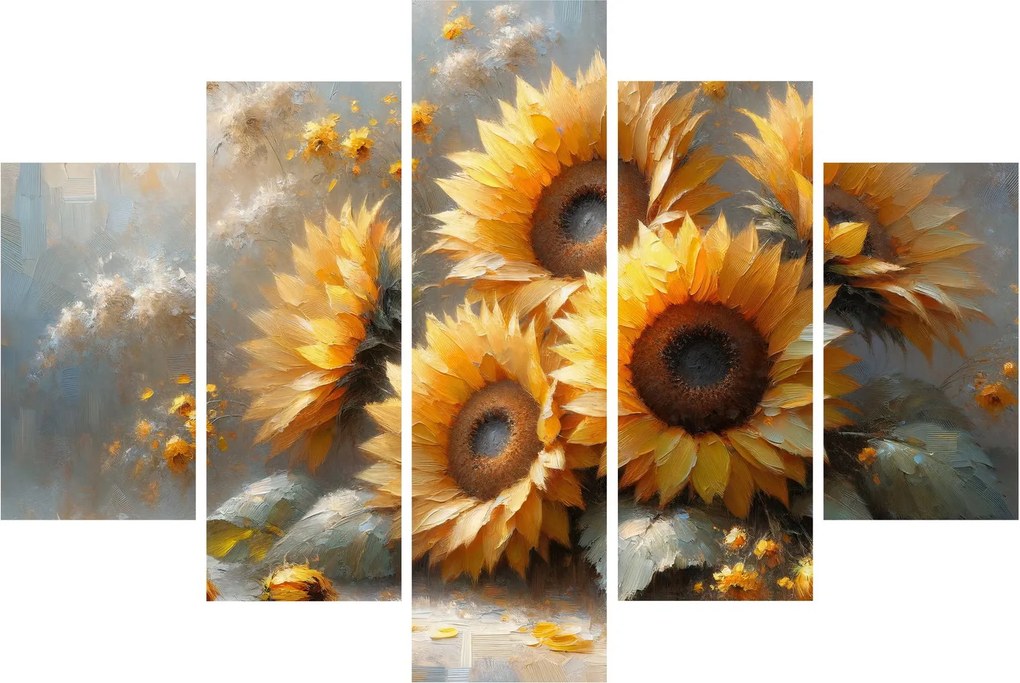 Tablou - Pictură cu floarea-soarelui (150x105 cm)