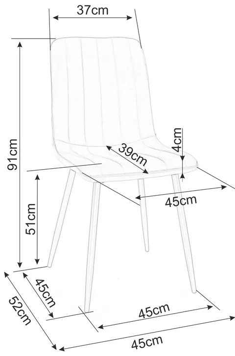 Scaun de bucaterie Elen Velvet, gri