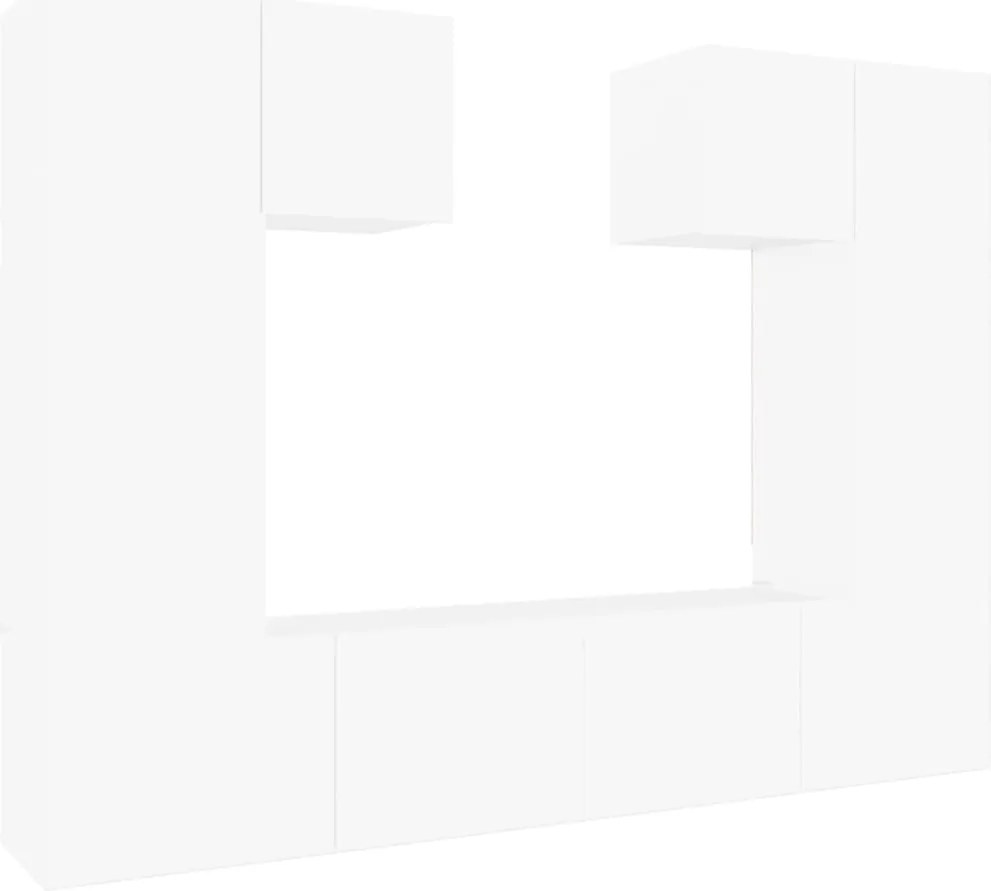 vidaXL Set dulap TV, 6 piese, alb, lemn prelucrat