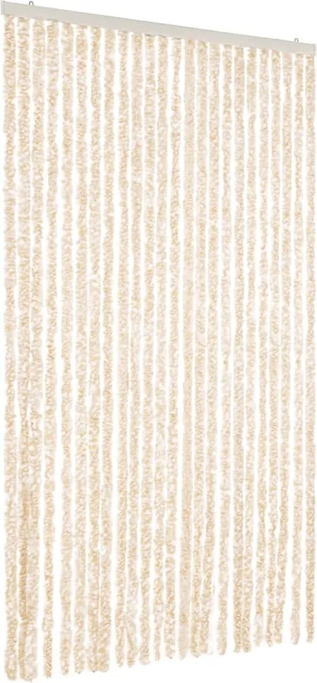vidaXL Perdea pentru insecte, bej și alb, 100x220 cm, chenille