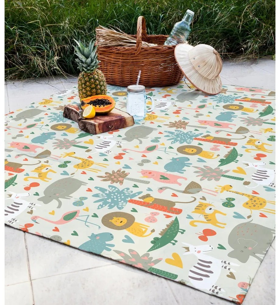 Pătură pentru picnic 140x170 cm Wild Animals – Little Nice Things