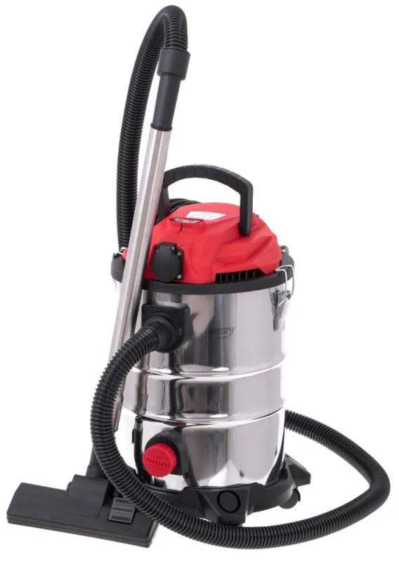 Aspirator industrial Camry CR 7045, 3400W, 20 kPa, Uscat si umed, 4 filtre, 25L, Inox/Rosu