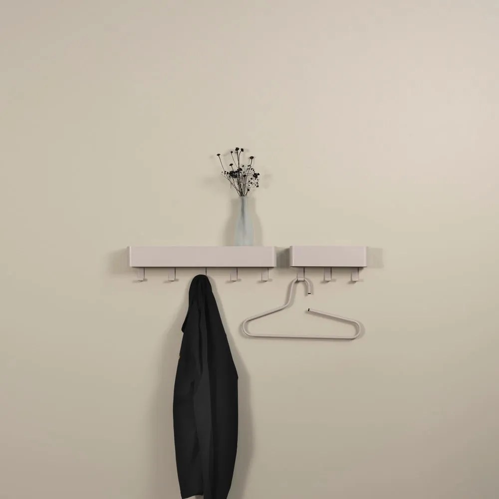 Cuier de perete taupe cu raft din metal 52 cm Dax Play – Spinder Design