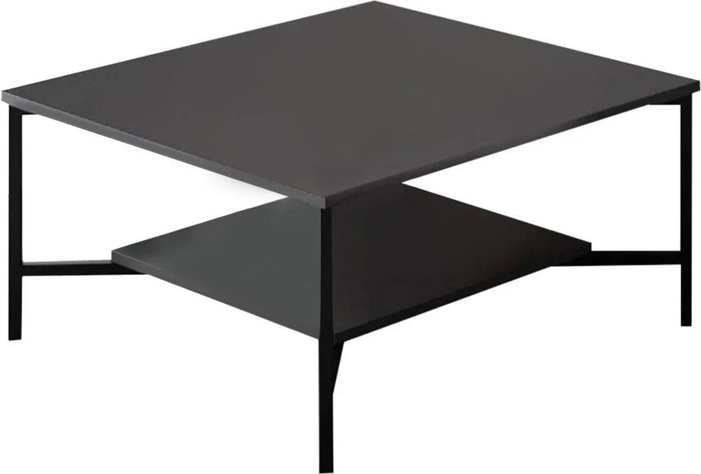 Masuta cafea Black Line, negru, PAL, 80x80x40 cm