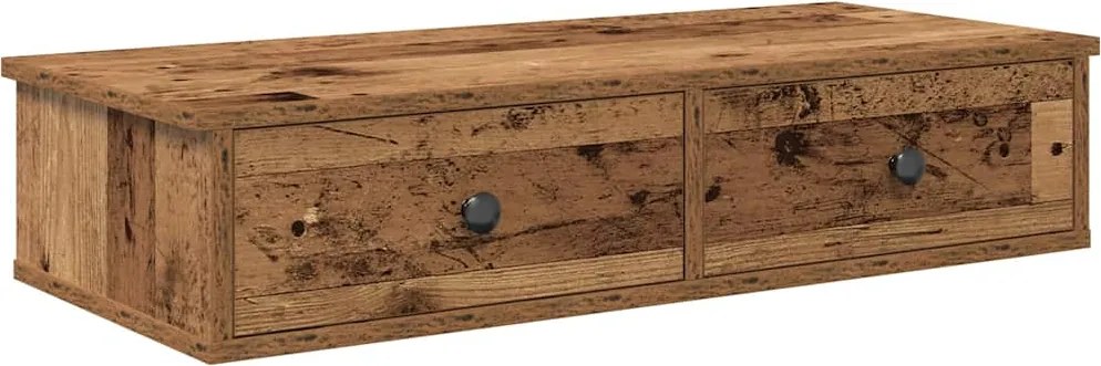 vidaXL Raft de perete cu sertare Lemn vechi 80x31x17 cm Lemn prelucrat