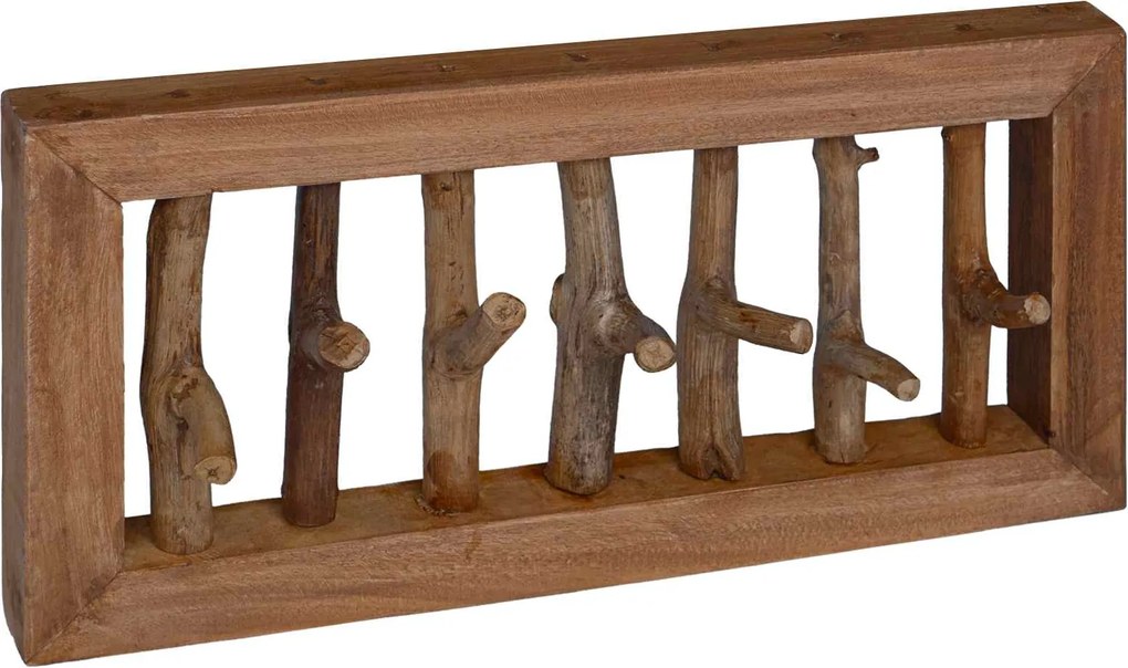 vidaXL Cârlig pentru haine natural 50 x 10 x 25 cm Lemn masiv de mahon