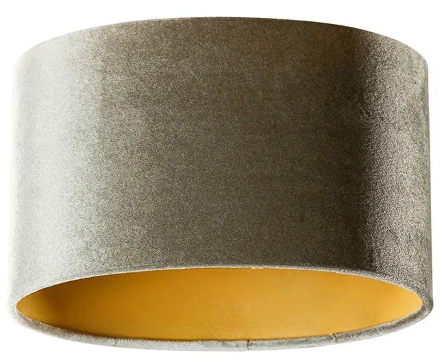 Abajur din catifea verde cu interior auriu oval 25/16/15