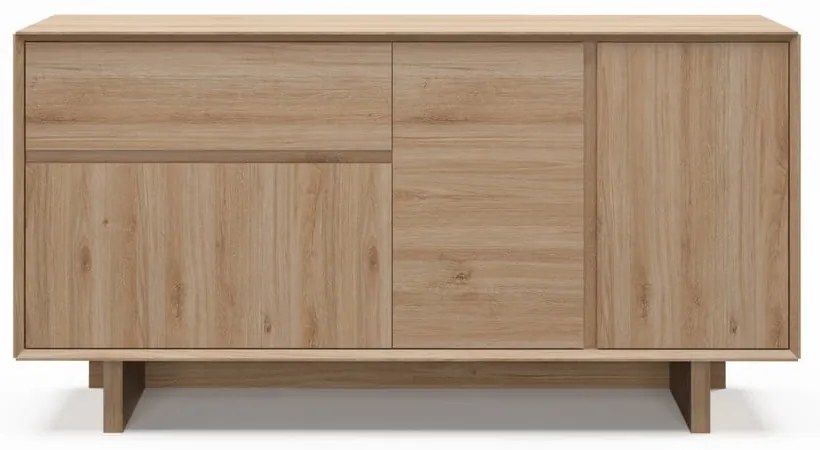 Comodă în culoare naturală cu aspect de lemn de stejar 146x76x45 cm Carpi – Marckeric