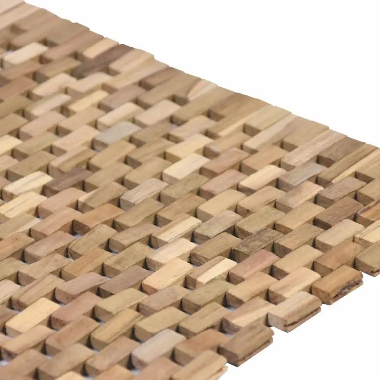 Preș antiderapant, tec, natural, 50 x 48,5 cm.