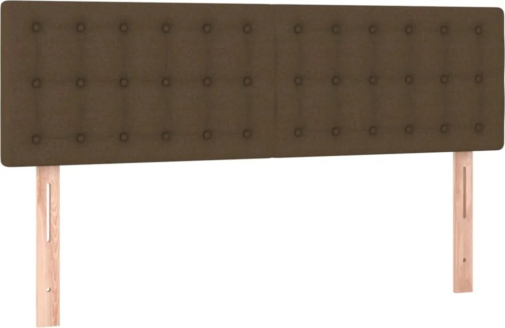 vidaXL Tăblii de pat, maro închis, 144x5x78/88 cm, textil