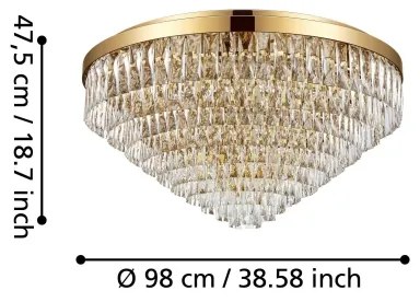 Plafonieră VALPARAISO 25xE14/40W/230V aurie Eglo 39461