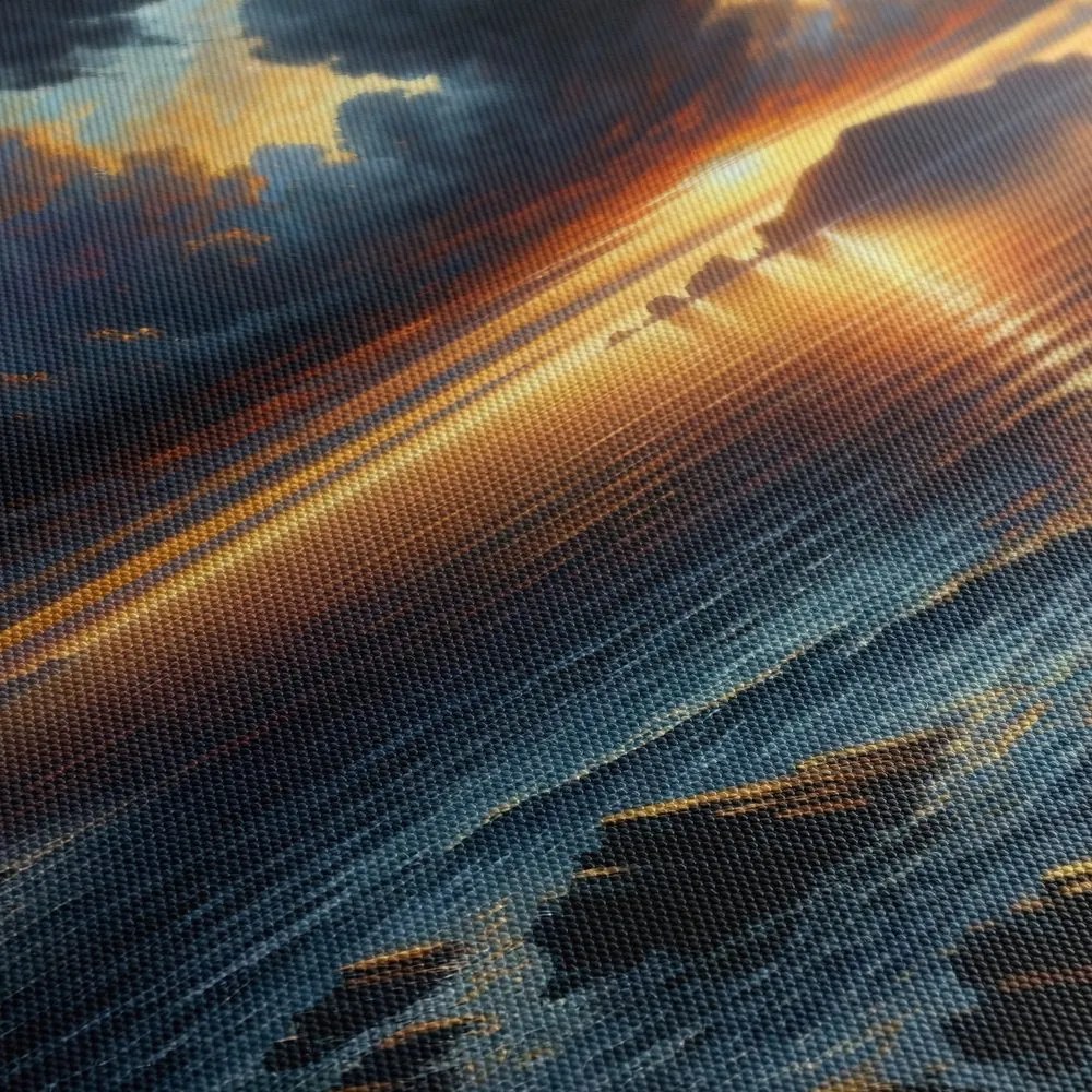 Tablou apus dramatic de soare la mare