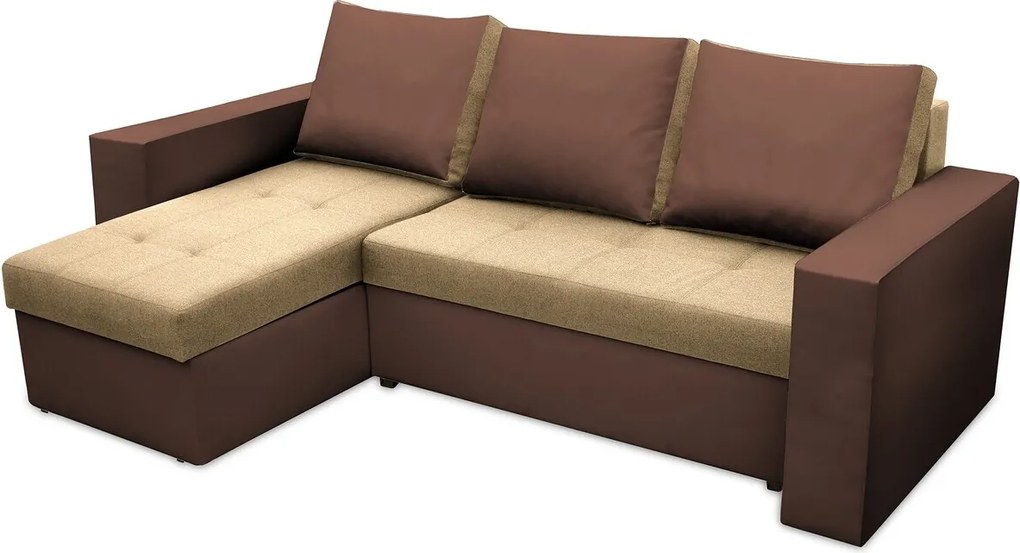 Coltar extensibil Toledo, 226x145x79 cm, 2 lazi depozitare, Reversibil, Maro/Crem