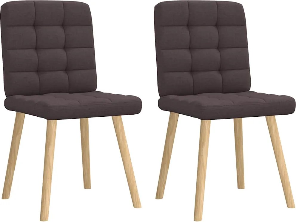 vidaXL Scaune de masă, 2 buc., maro închis, material textil