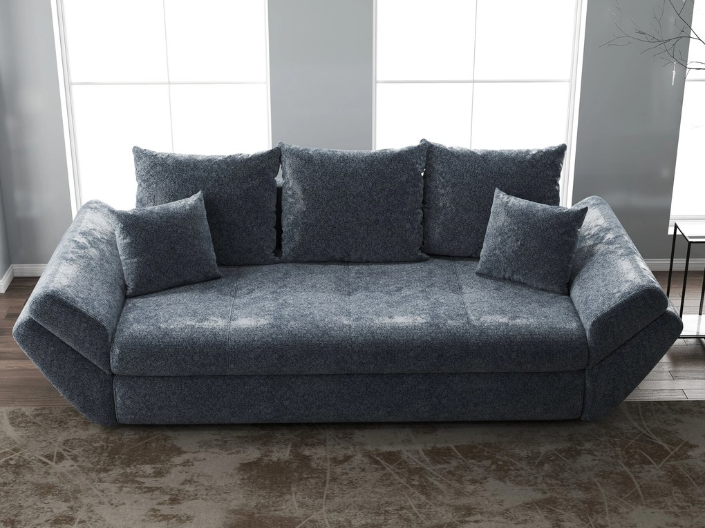 Canapea extensibilă dumonde cu ladă de depozitare si sezut confortabil din spuma high-density, Loana Euphoria Grafit 250x100 cm