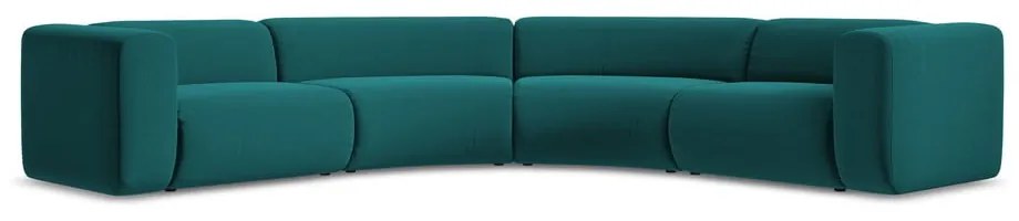 Colțar turcoaz cu tapițerie din catifea Ekahi – Makamii