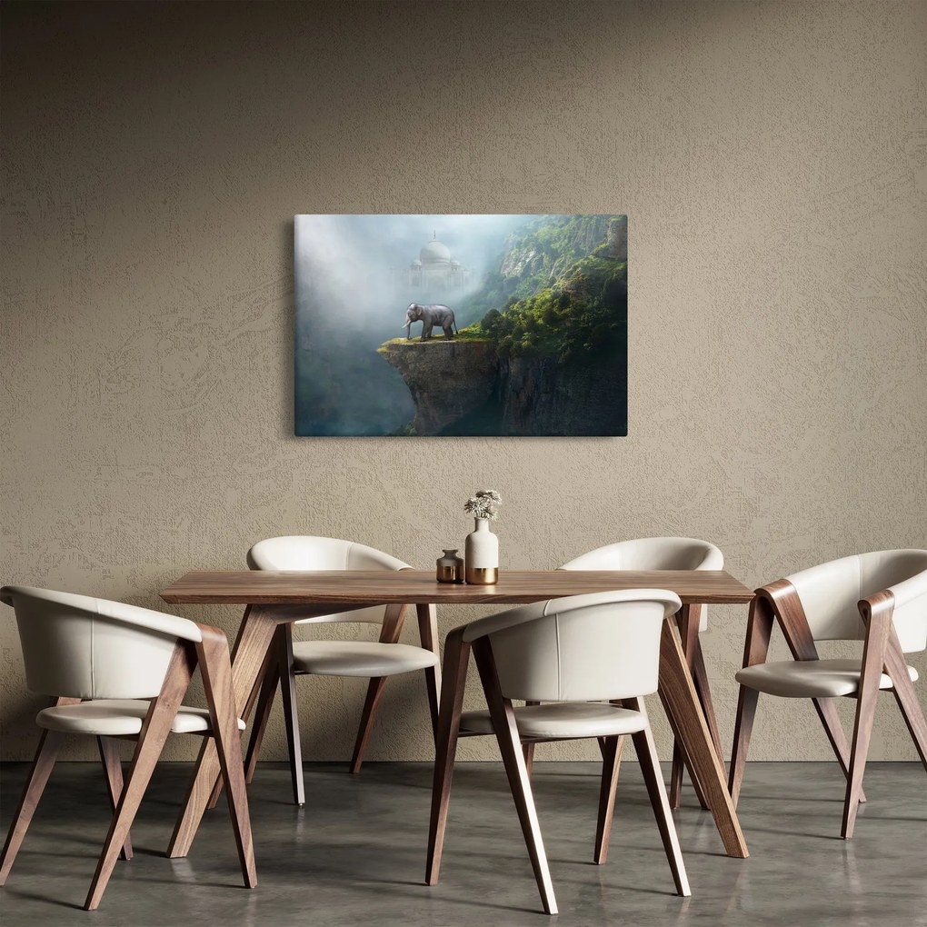 Tablou - Elefant în vârful Taj Mahalului (90x60 cm)