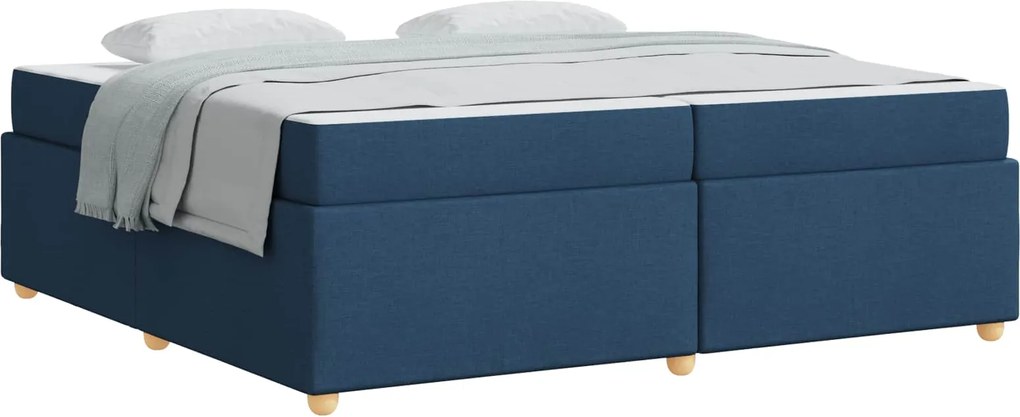 vidaXL Cadru de pat cu saltea albastru 200 x 200 cm țesătură