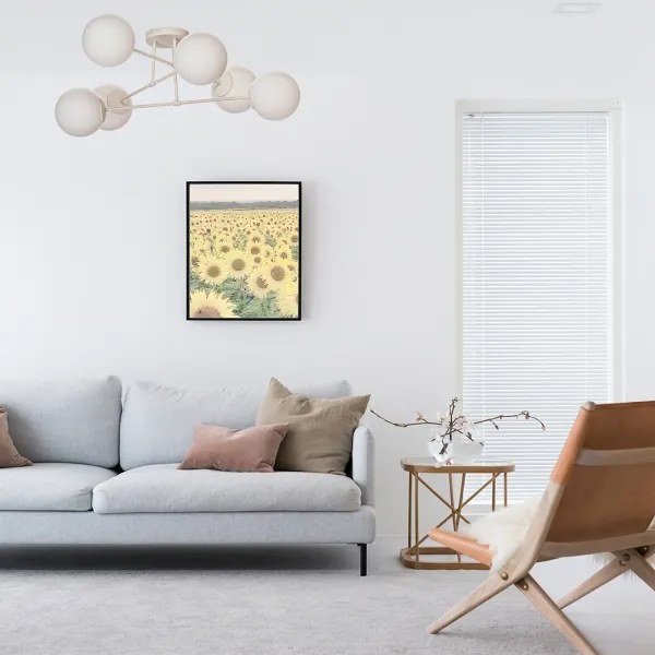 Lustră aplicată MOON, 6xE27/15W/230V, crem