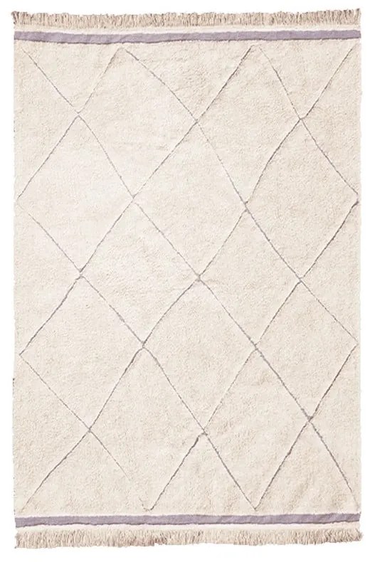 Covor crem lavabil/țesut manual din bumbac 140x200 cm Bereber – Lorena Canals