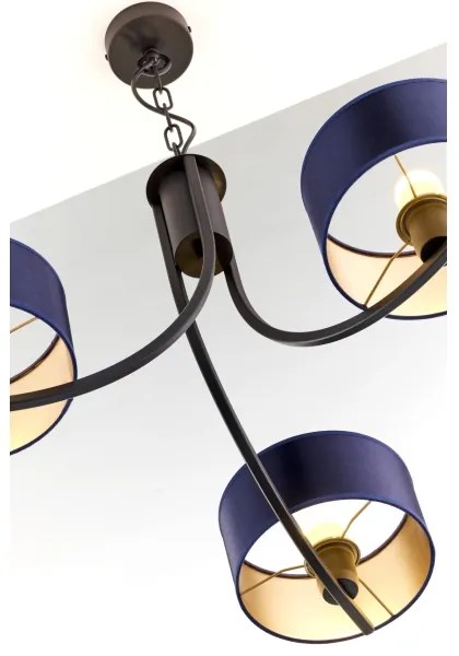 Jupiter 2099 - Lustră pe lanț ARTHUR 3xE27/15W/230V albastru/negru
