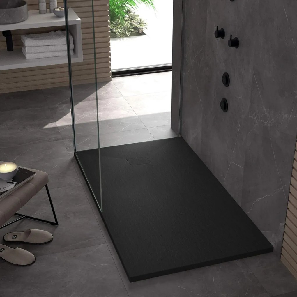 Cadita pentru dus Magnum neagra 120x80