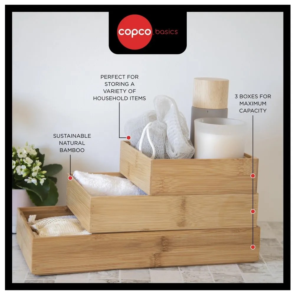 Organizatoare de sertare din bambus în set de 3 Copco - Kitchen Craft