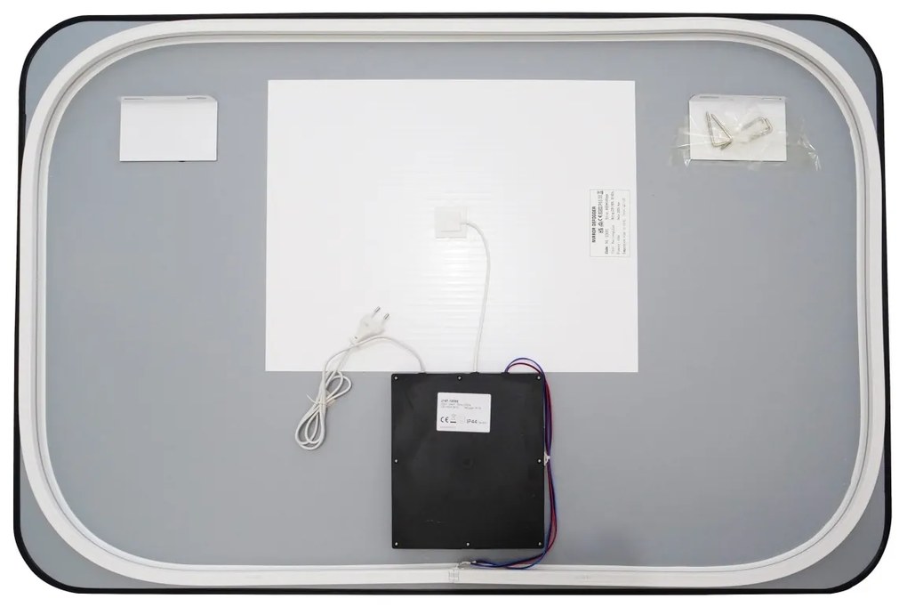 🪞 Oglindă LED cu Touch și Funcție Dezaburire – Ramă Negru, 120x80 cm, Model J187-12080 Smack