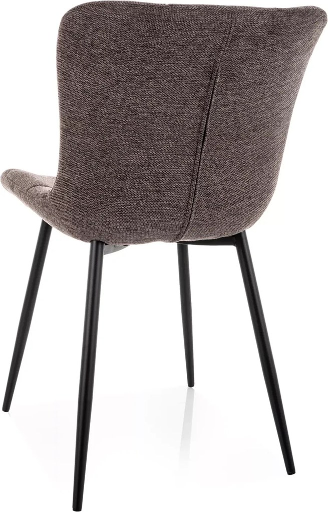 Scaun de dining tapitat ZEVORI, negru/cappuccino
