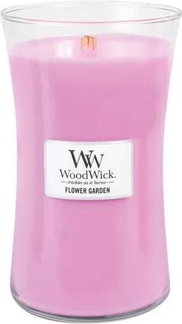 Lumânare parfumată WoodWick, aromă de flori înrourate, 130 ore
