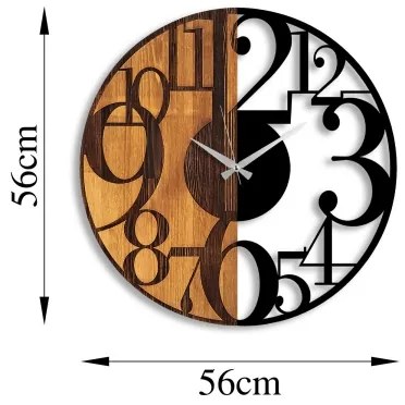 Ceas de perete d. 56 cm 1xAA lemn/metal