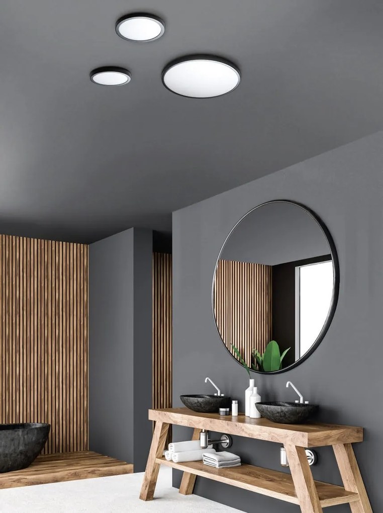 Mini Plafoniera LED design slim MALTA R 23 3000K neagra